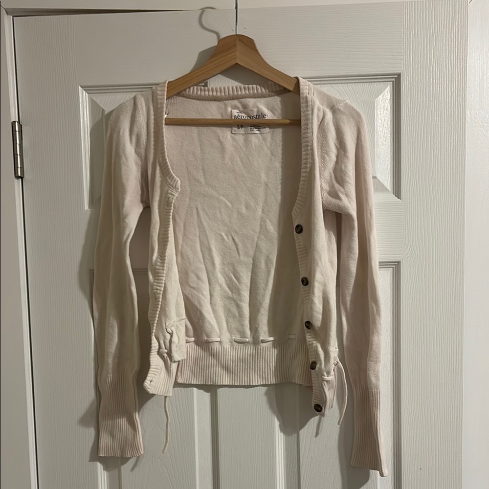 Aeropostale Cream Cardigan Sweater